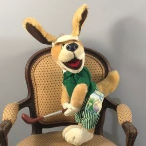 NWT - VTG 📌 24K Company Duffers Plush Dog with Golf Club